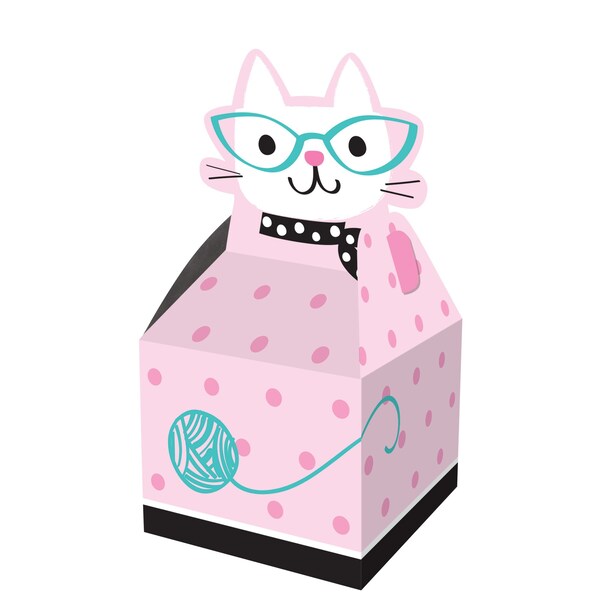 Creative Converting Cat Party Favor Boxes, 3.5"x9", 48PK 329405 - main